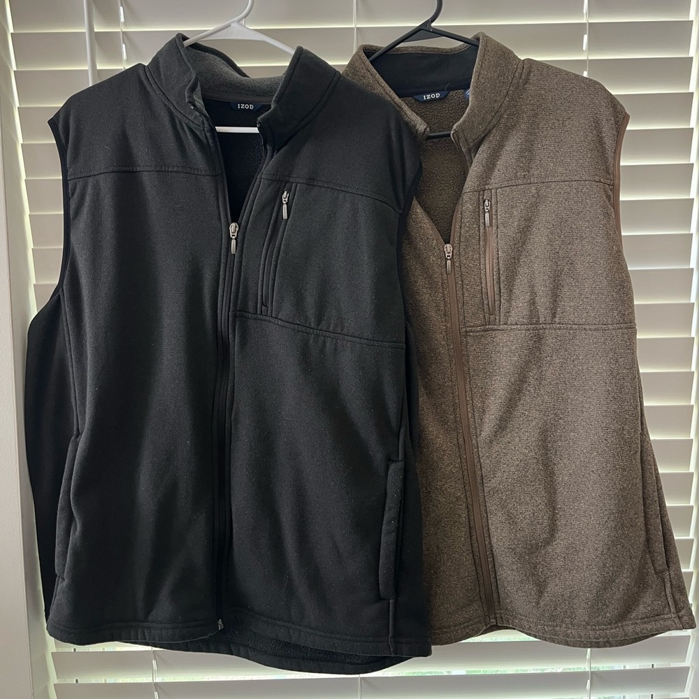 Izod Black and Brown Vest XL